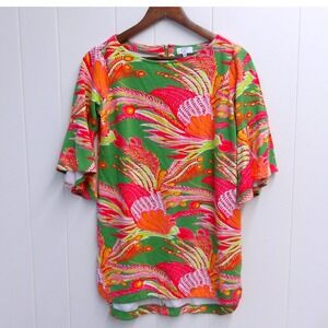 Crown & Ivy Dress Colorful Print Bell Sleeve Casual Kids Petite PP‎ / #6342